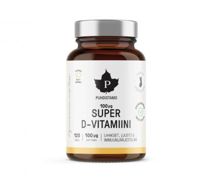Puhdistamo Super D-vitamiini, 100 mcg, 120 kaps.