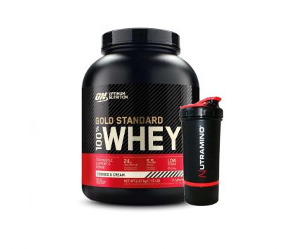 Optimum Nutrition 100 % Whey Gold Standard + shaker, 2273 g