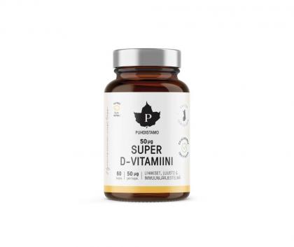 Puhdistamo Super D-vitamiini, 50 mcg, 60 kaps.
