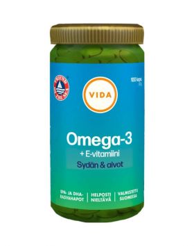 Vida Omega-3 + E-vitamiini, 100 kaps.