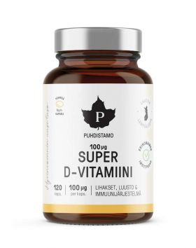 Puhdistamo Super D-vitamiini, 100 mcg, 120 kaps.