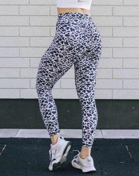 M-Sportswear Jungle Collection High Waist Scrunch Butt Tights, Snow Leopard