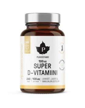 Puhdistamo Super D-vitamiini, 100 mcg, 240 kaps. (Kampanjakoko!)