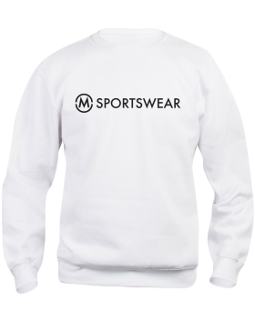 M-Sportswear Collegepusero valkoinen, mustalla logolla
