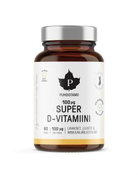 Puhdistamo Super D-vitamiini, 100 mcg, 60 kaps.