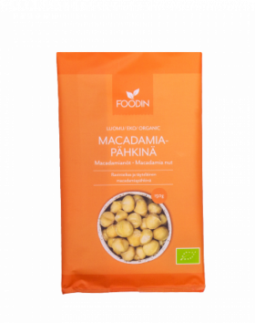 FOODIN Luomu Macadamiapähkinät 150 g (päiväys 5/22)