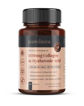 PURECLINICA Collagen & Hyaluronic Acid 1500 mg, 180 tabl.